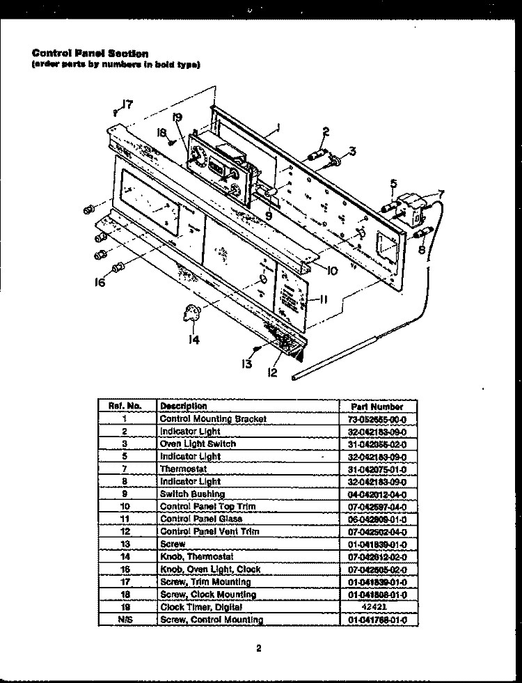 Page 1 Diagram and Parts List for EKD289  Caloric Microwave Oven Combo