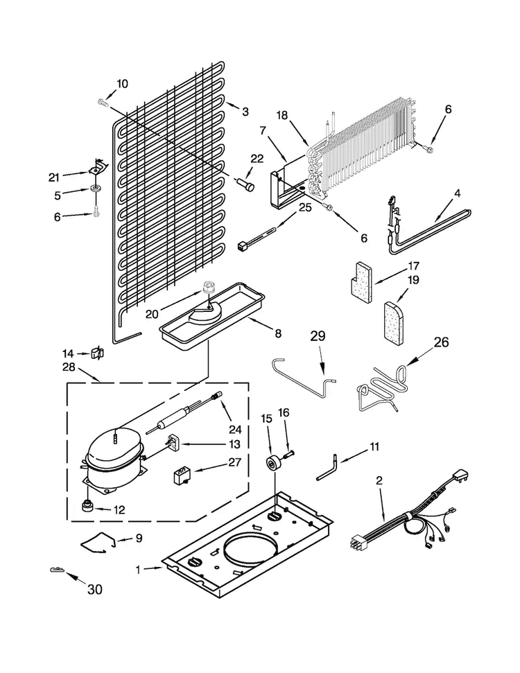 Unit Parts Diagram and Parts List for A6TXNWFXW01  Amana Refrigerator