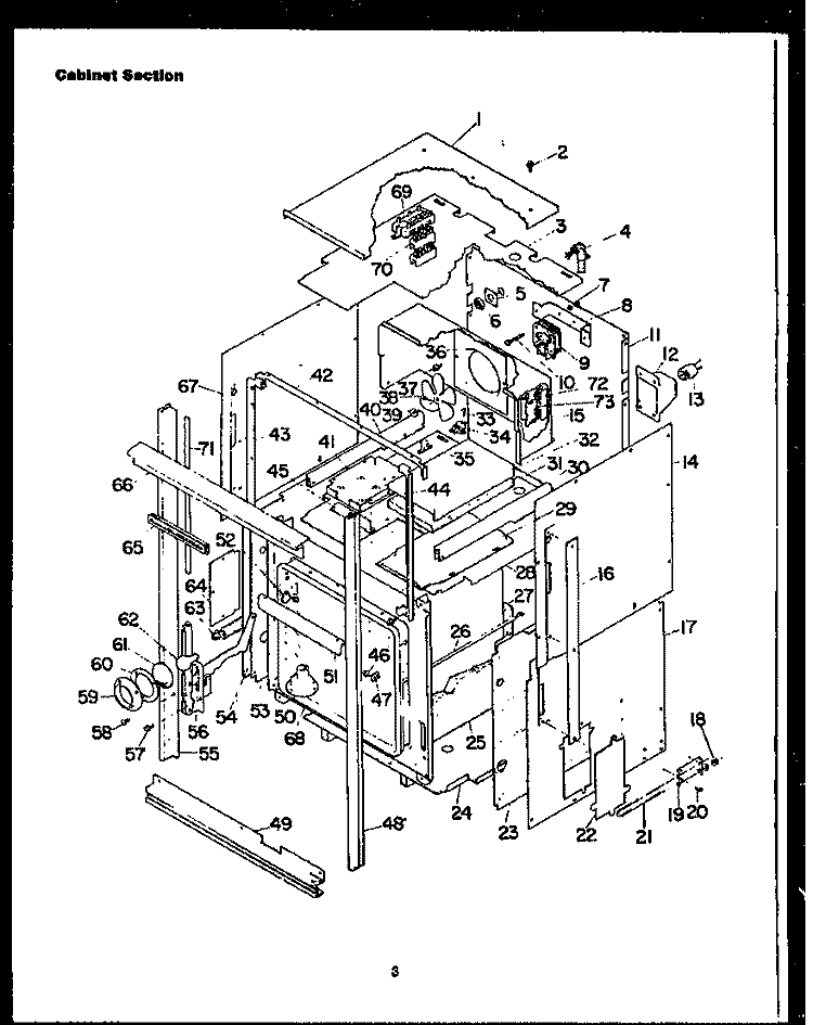CABINET SECTION Diagram and Parts List for EKD289  Caloric Microwave Oven Combo