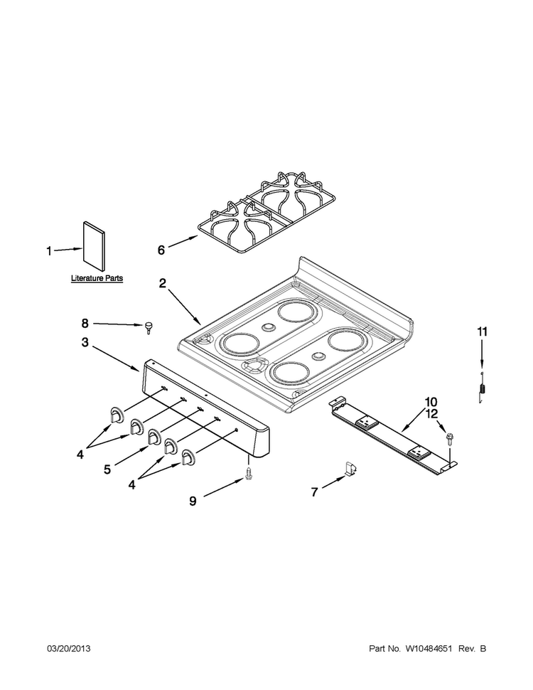 Cooktop Parts Diagram and Parts List for AGP200VDW1  Amana Range