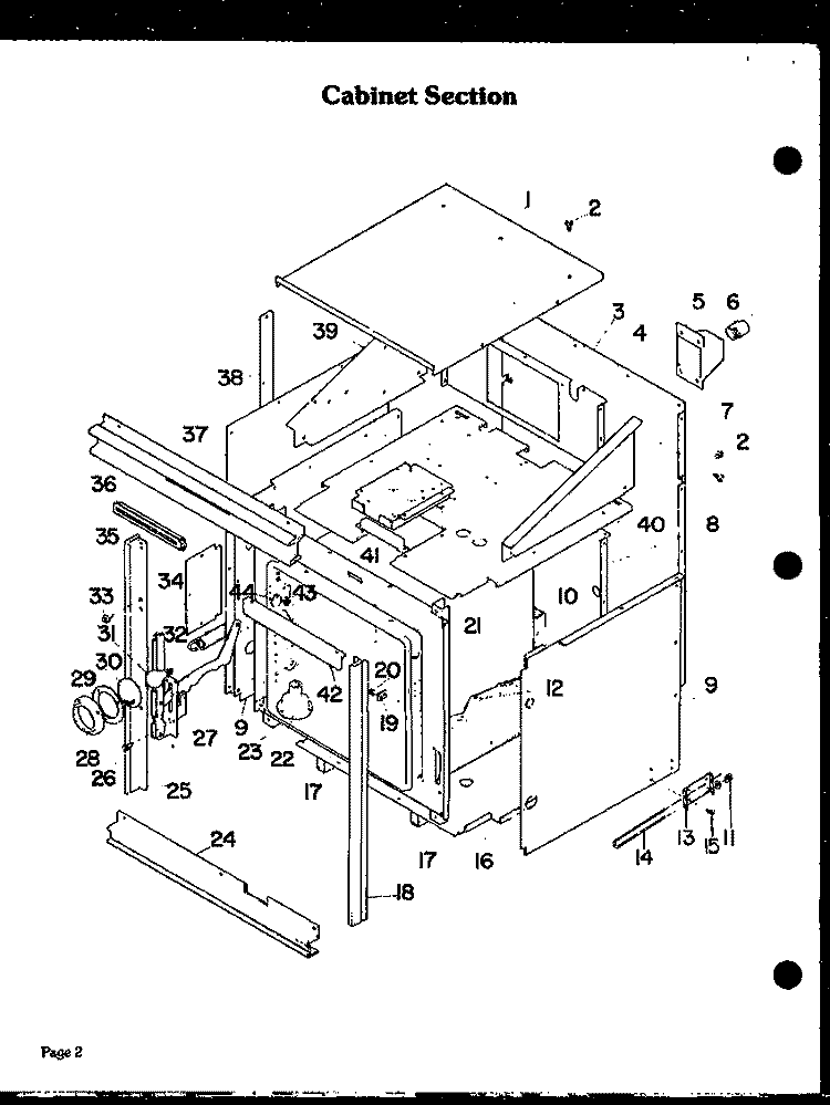 CABINET SECTION Diagram and Parts List for DDO-750  Amana Wall Oven