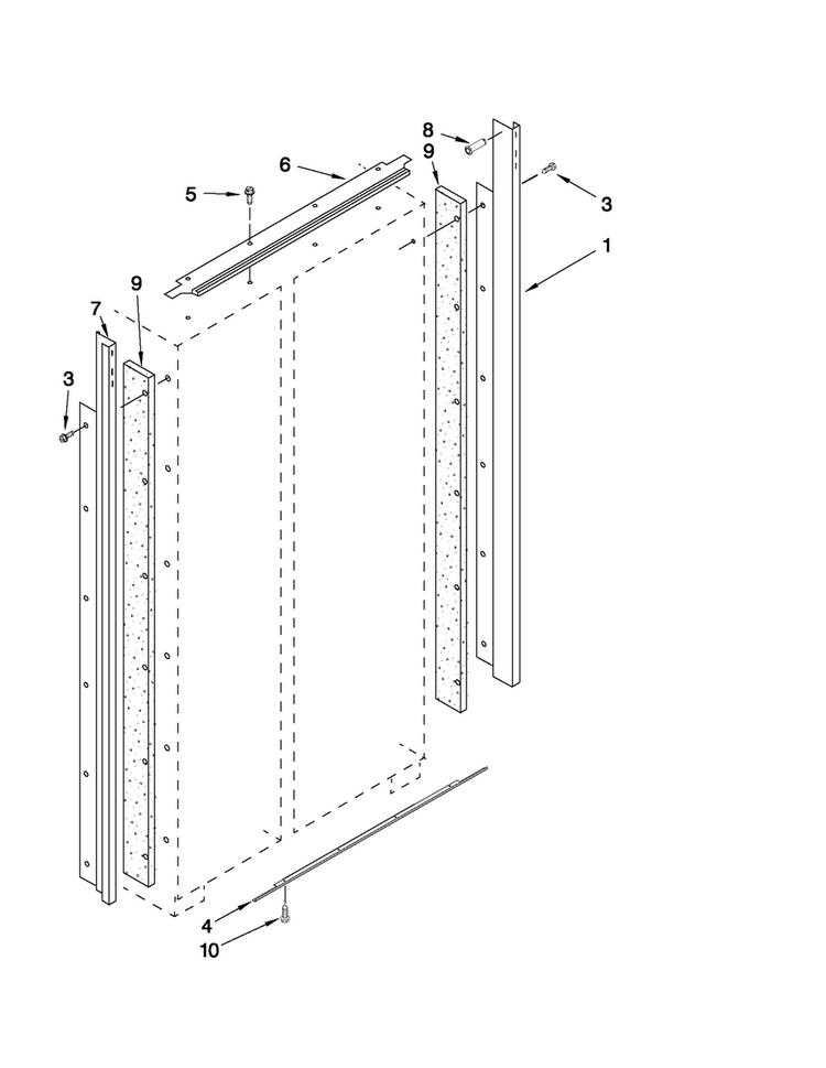 Cabinet Trim Parts Diagram and Parts List for JS42CXDUDB02  Jenn-Air Refrigerator