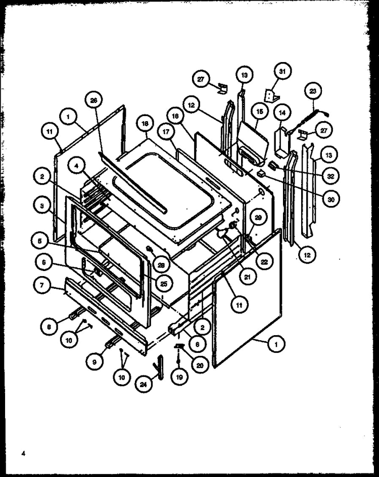 Oven Cabinet Diagram and Parts List for RLS363UW-P1141092NW  Caloric Range
