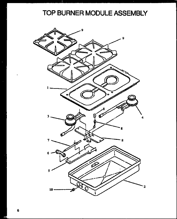 TOP BURNER MODULE ASSY Diagram and Parts List for XST111UW P1133256NW Amana Cooktop