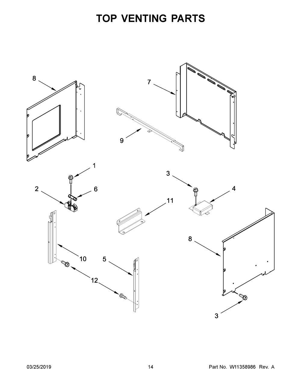 Top Venting Parts Diagram and Parts List for JMW2427DS04  Maytag Microwave Oven Combo