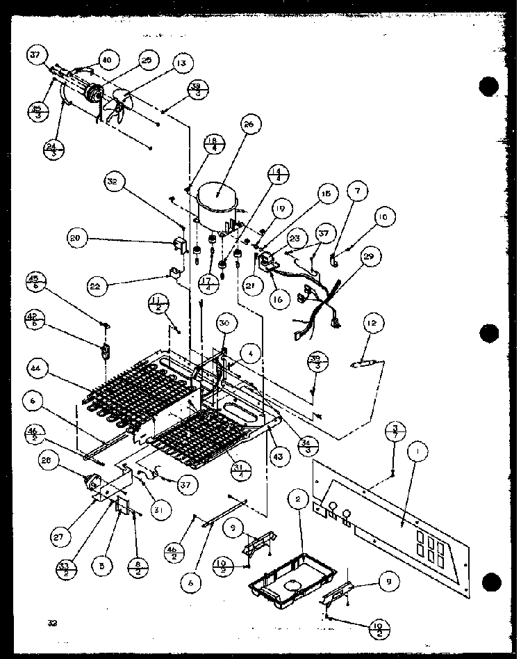 Machine Compartment - Panasonic Compressor Diagram and Parts List for 35541W-P1121709WW  Amana Refrigerator