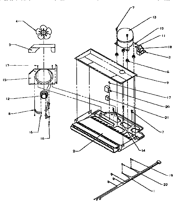 Compressor Compartment Diagram and Parts List for TG18S3L-P1194601W  Amana Refrigerator