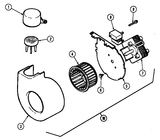 Blower Diagram and Parts List for DWU9921AAM  Maytag Dishwasher