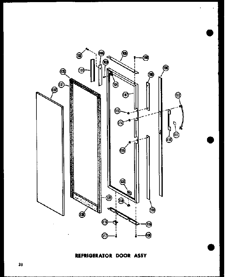Refrigerator Door Assy Diagram and Parts List for SRN22G-A-P60201-17WA  Amana Refrigerator