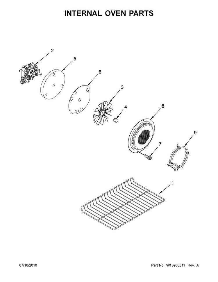 Internal Oven Parts Diagram and Parts List for MGT8820DS06  Maytag Range