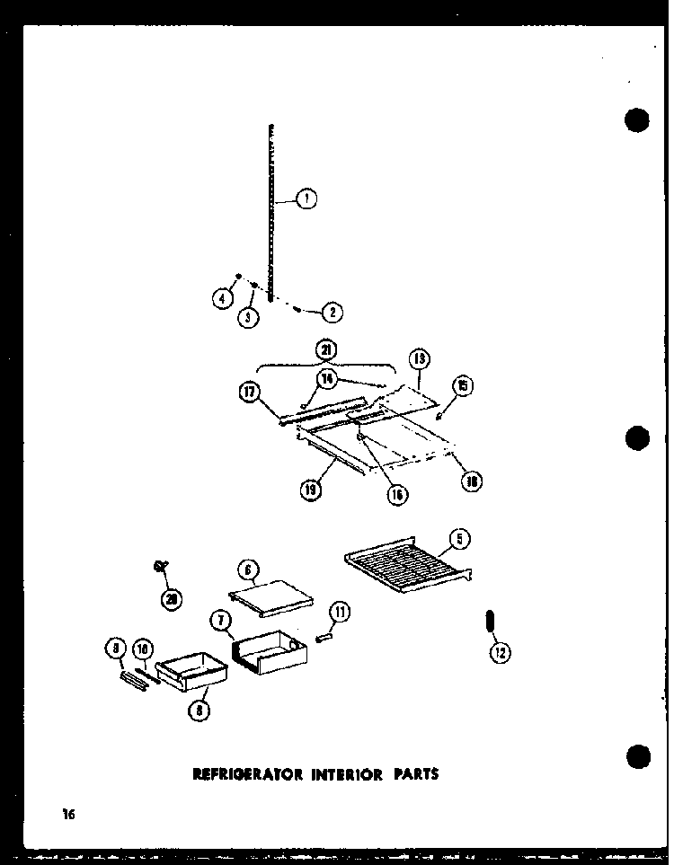 Refrigerator Interior Parts Diagram and Parts List for ESR22D-P73900-20W  Amana Refrigerator