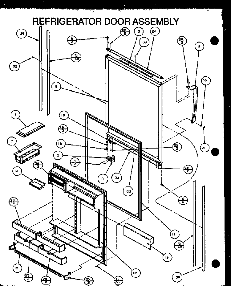 Refrigerator Door Assembly Diagram and Parts List for 86855-P1116907WE  Amana Refrigerator