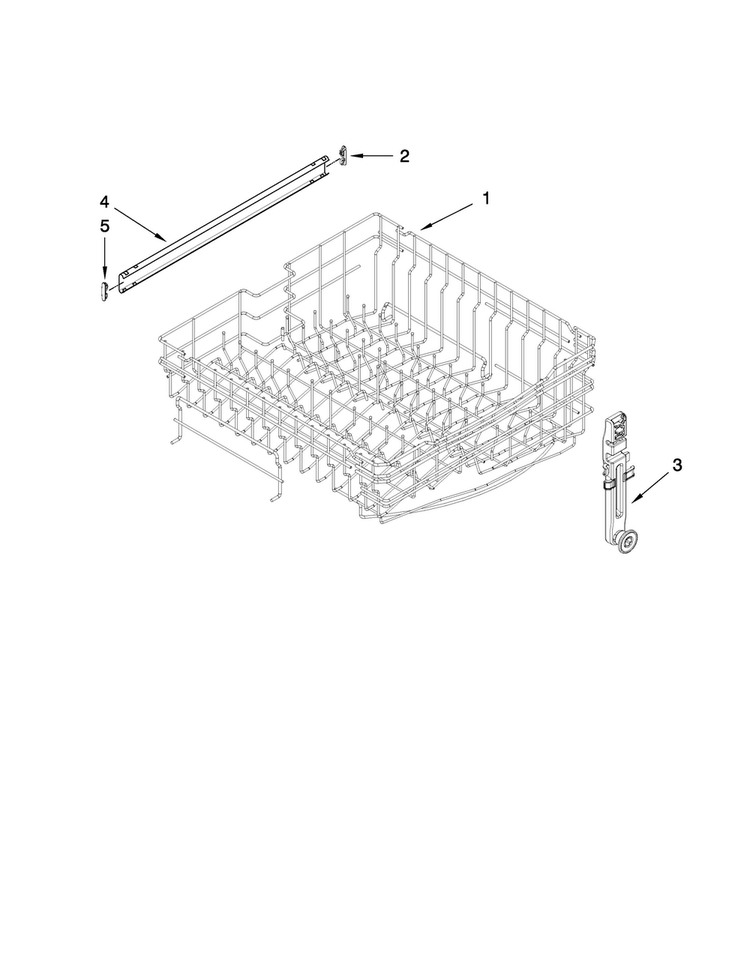 Upper Rack And Track Parts Diagram and Parts List for MDB7709AWB2  Maytag Dishwasher