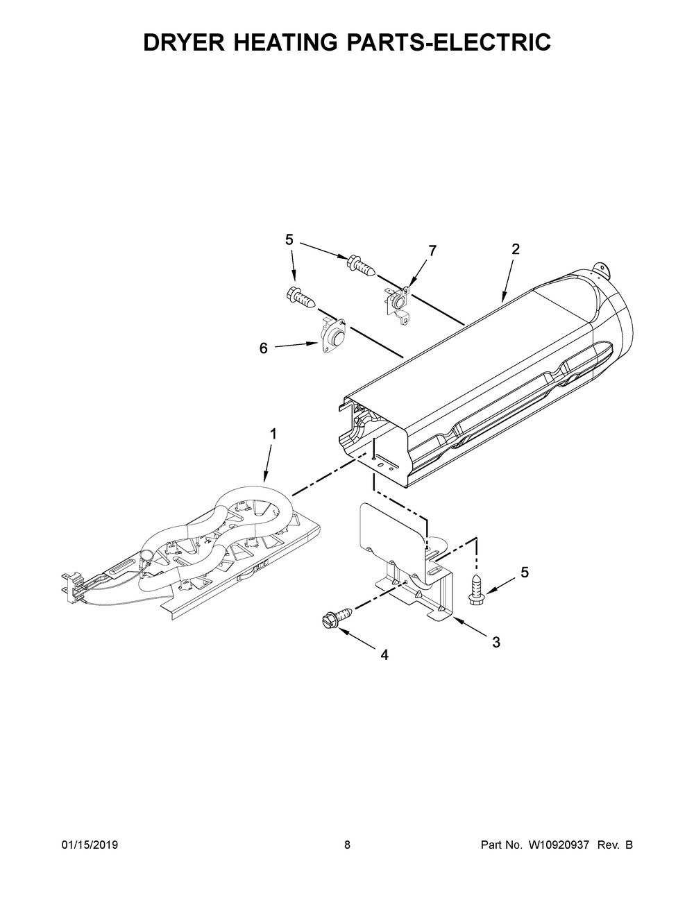 Dryer Heating Parts-electric Diagram and Parts List for MLE22PDAGW0  Maytag Washer Dryer Combo