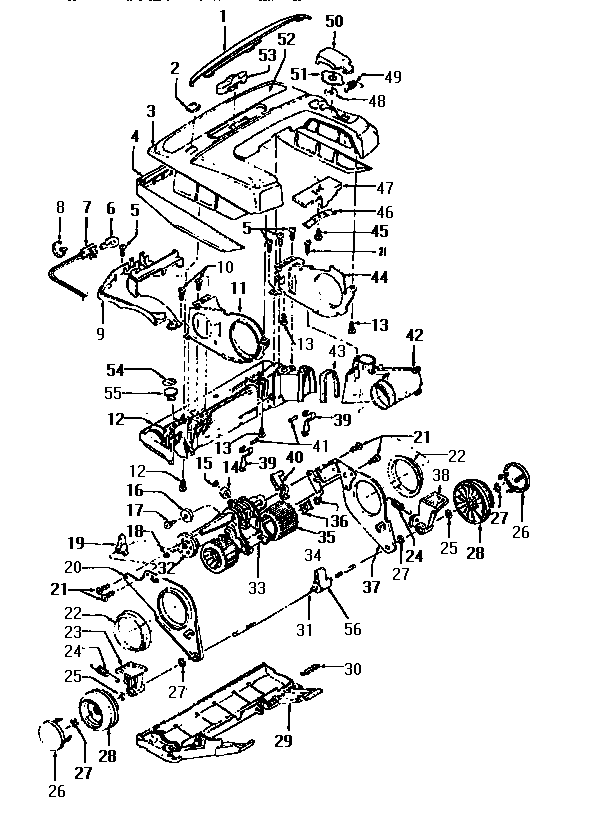 Nozzle And Motor Assembly Diagram and Parts List for U6321-930  Hoover Upright Vacuum