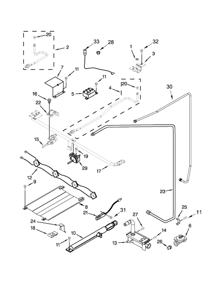 Manifold Parts Diagram and Parts List for AGR3311WDW2  Amana Range