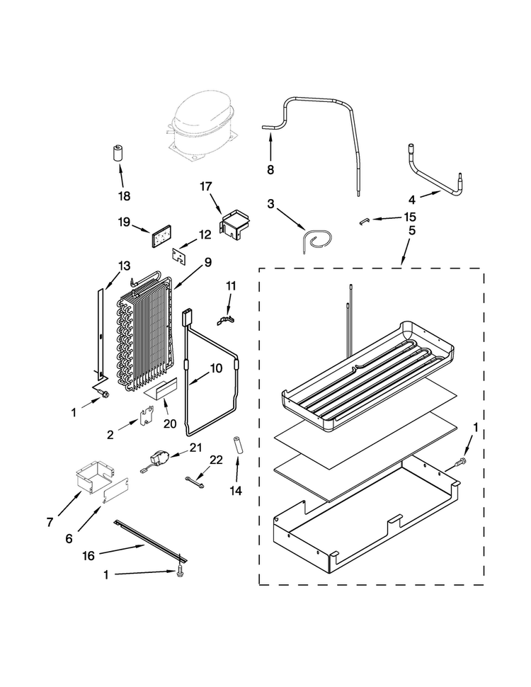 Lower Unit And Tube Parts Diagram and Parts List for JS42NXFXDW05  Jenn-Air Refrigerator