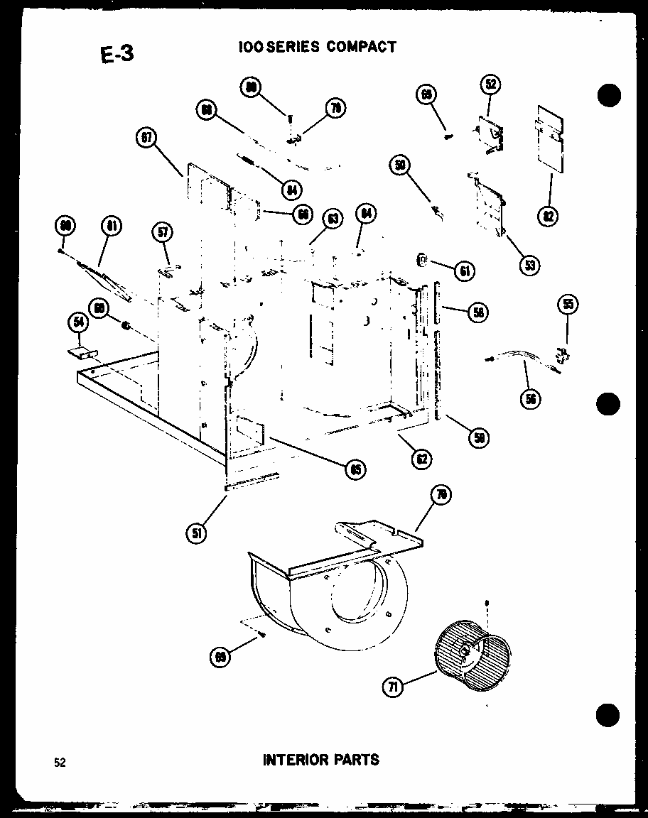 Interior Parts Diagram and Parts List for 109-5PE P54975-32R Amana Air Conditioner
