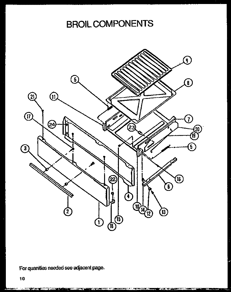 BROIL COMPONENTS Diagram and Parts List for GBK26FS5 P1142147N L Amana Range