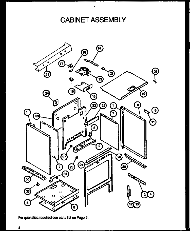 CABINET ASSY Diagram and Parts List for AGS780WW P1168602W Amana Range