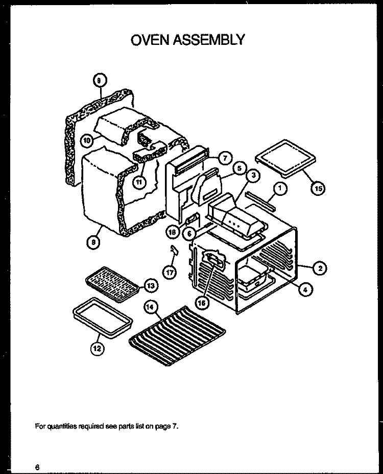 OVEN ASSY Diagram and Parts List for AGS780WW P1168602W Amana Range