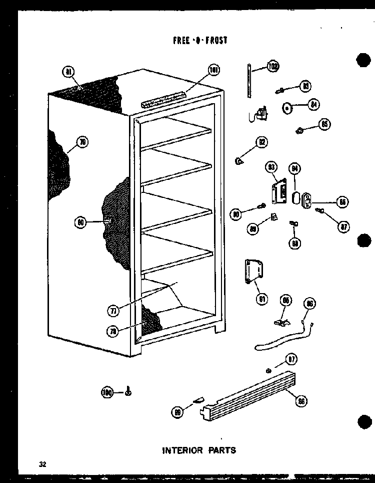 Section 5 Diagram and Parts List for UF12K-C P60250-9WC Amana Freezer