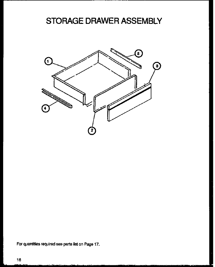 STORAGE DRAWER ASSY Diagram and Parts List for AGS780WW P1168602W Amana Range