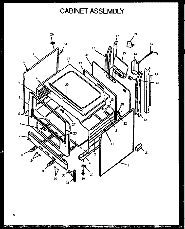 CABINET ASSY Diagram and Parts List for RLS363UW P1142377N W Amana Range