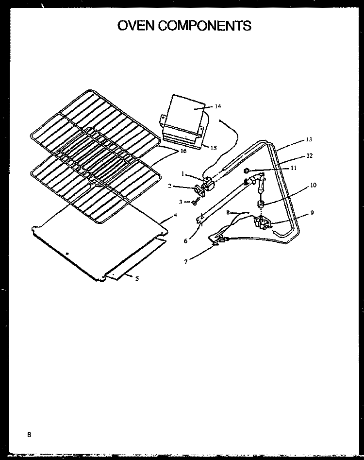 OVEN COMPONENTS Diagram and Parts List for RLS363UW P1142377N W Amana Range