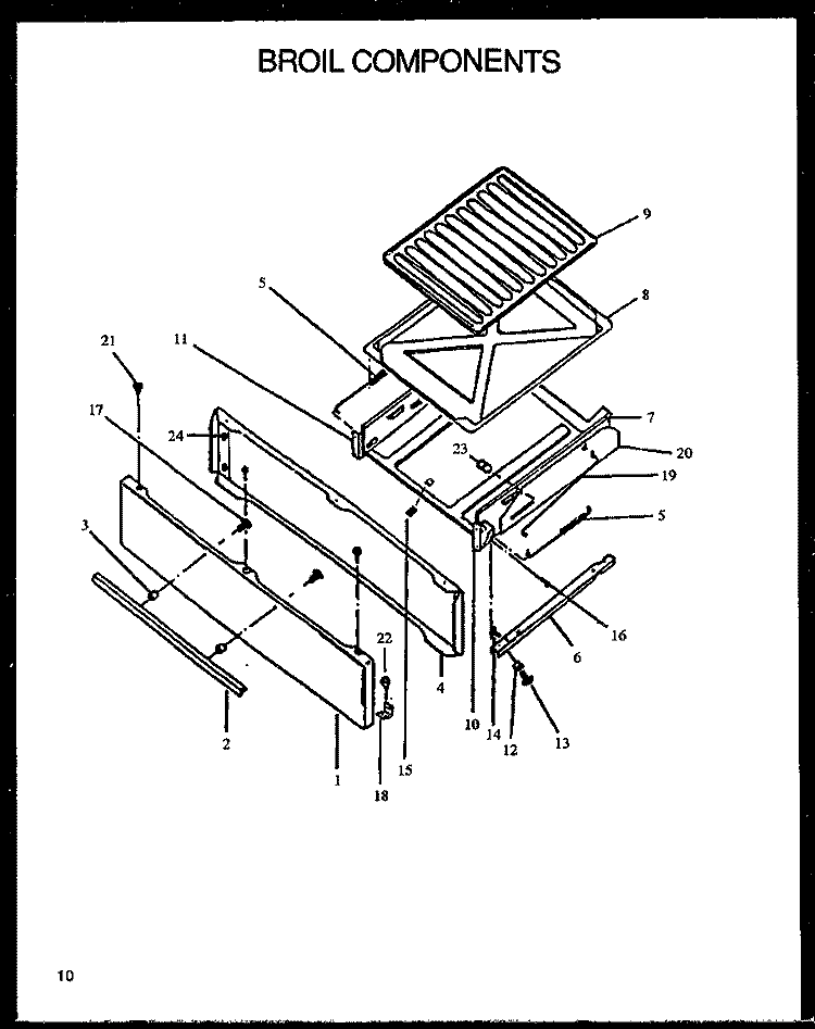 BROIL COMPONENTS Diagram and Parts List for RLS363UW P1142377N W Amana Range