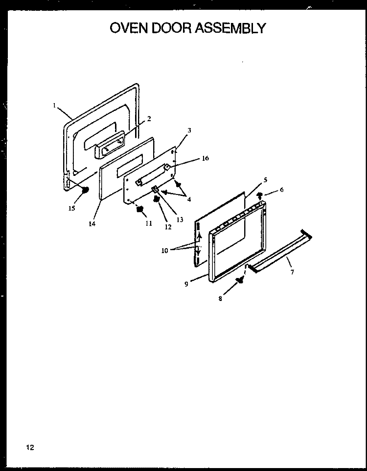 OVEN DOOR ASSY Diagram and Parts List for RLS363UW P1142377N W Amana Range