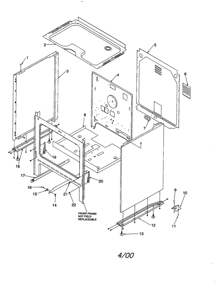 Cabinet Diagram and Parts List for ARR3400L-P1143806NL  Amana Range