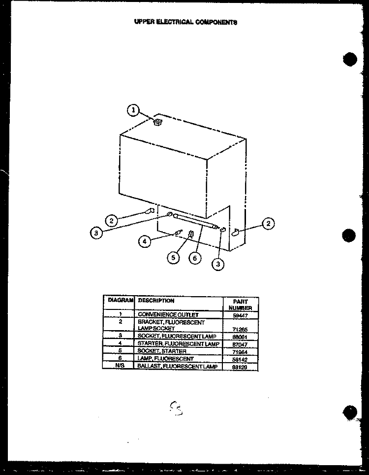 UPPER ELECTRICAL COMPONENTS Diagram and Parts List for RKS394  Caloric Microwave Oven Combo