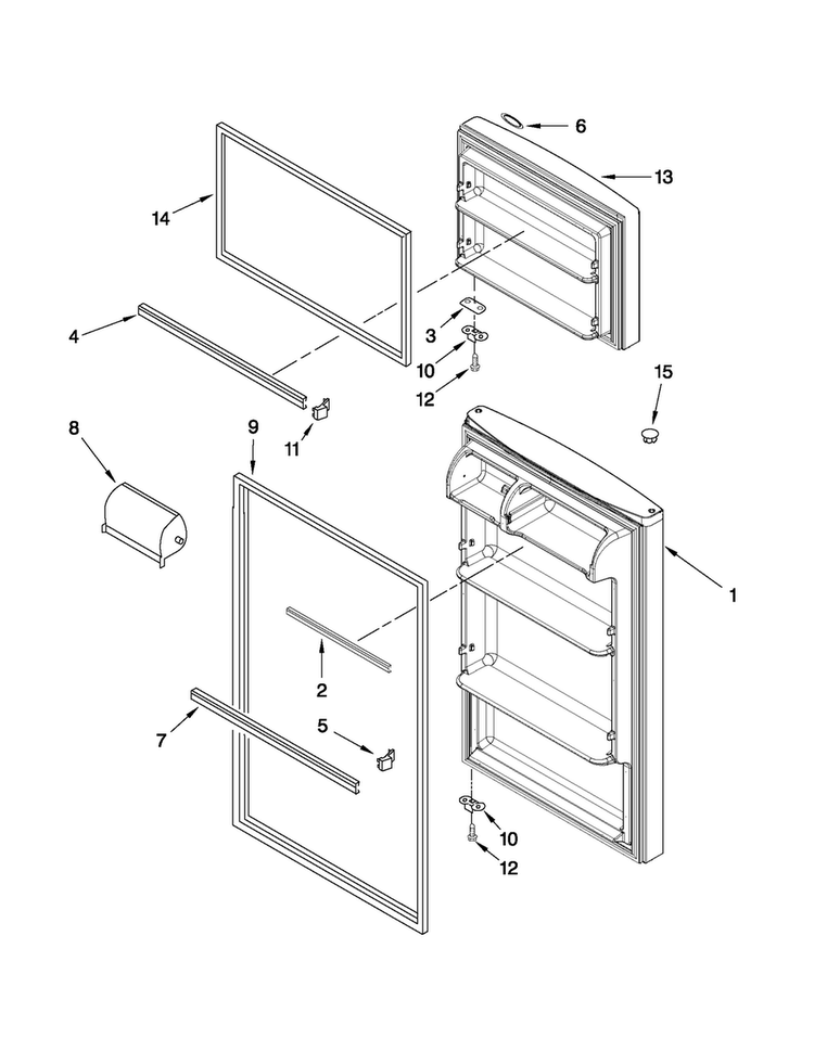 Door Parts Diagram and Parts List for A8RXEGFXD00  Amana Refrigerator