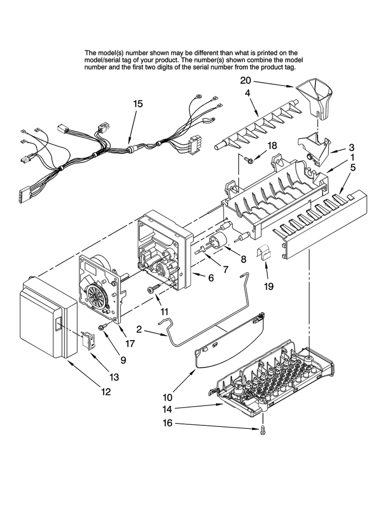 Icemaker Parts Diagram and Parts List for 7MI2569VEM10  Maytag Refrigerator