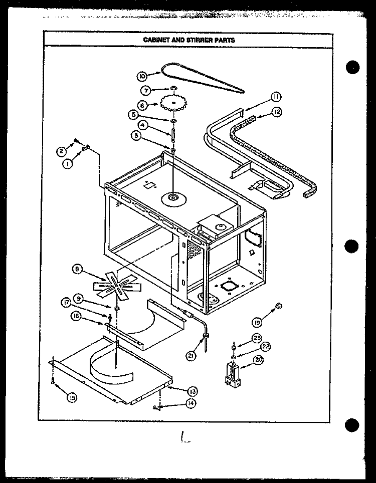 CABINET AND STIRRER PARTS Diagram and Parts List for RKS394  Caloric Microwave Oven Combo