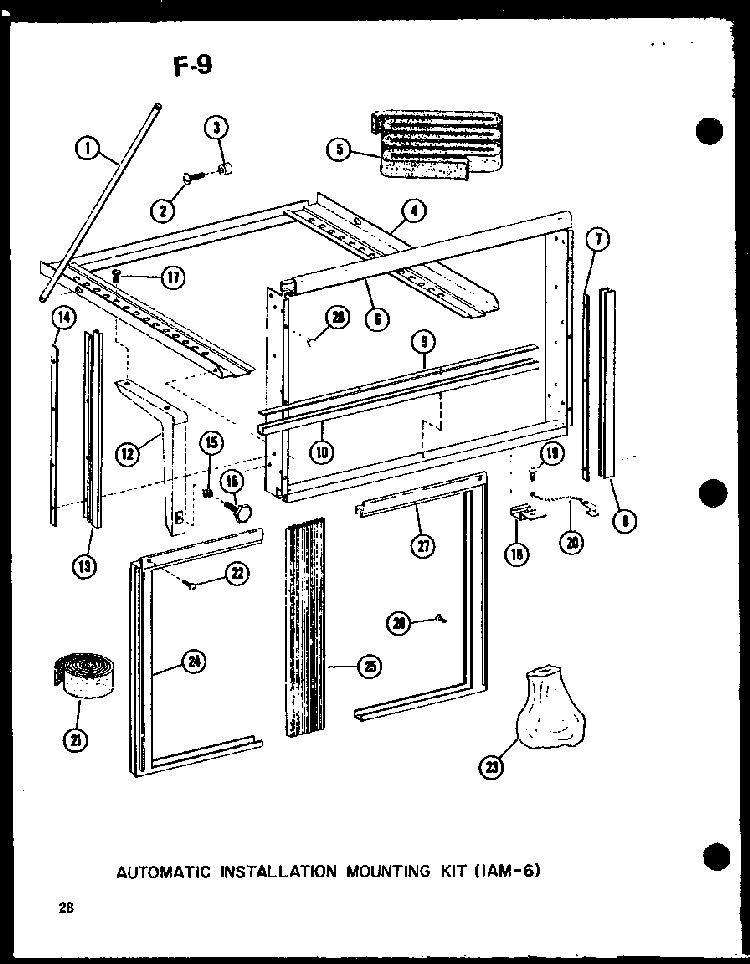 Automatic Installation Mounting Kit Diagram and Parts List for 113-3HEW P67231-20R Amana Air Conditioner