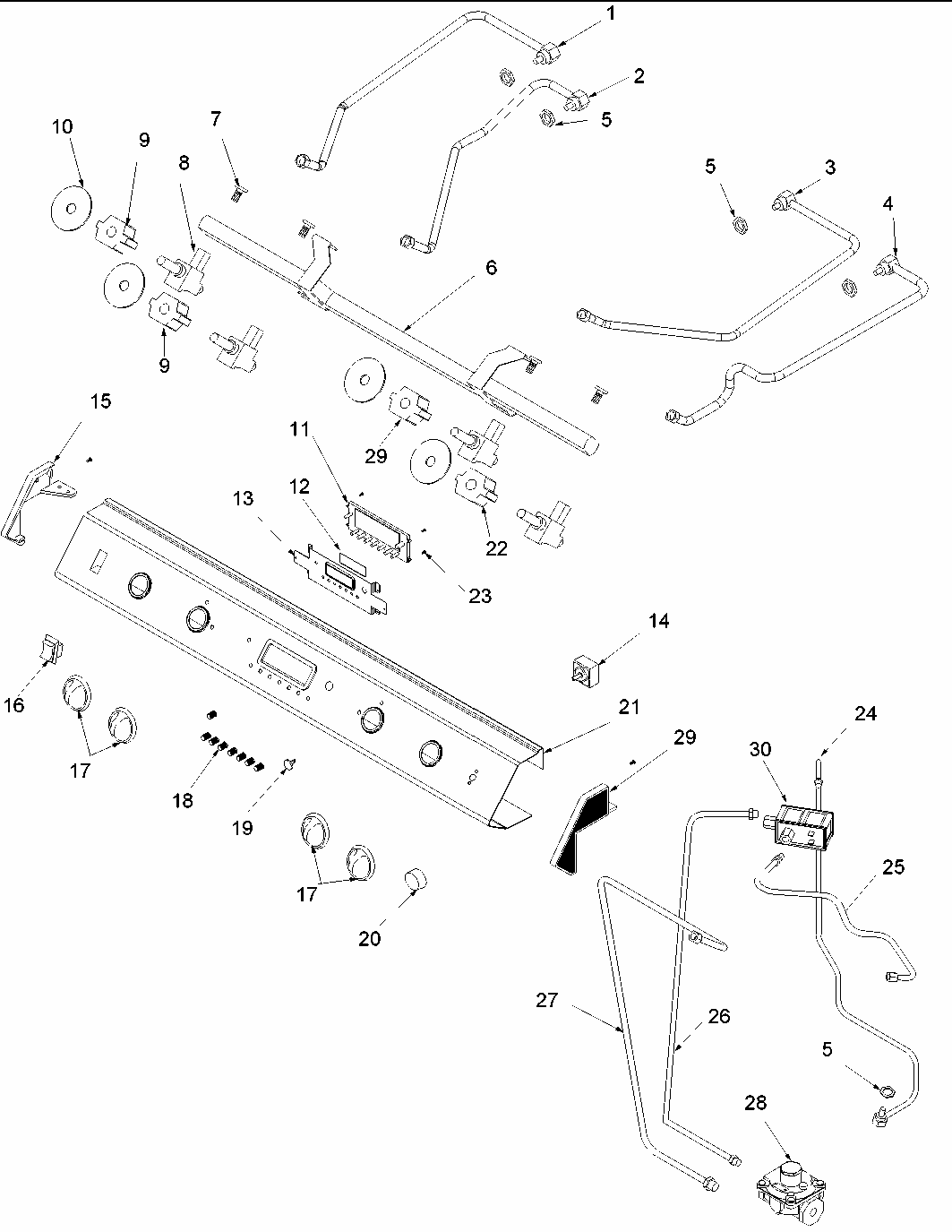 C Panel (acl200 Grill For All Agsd's) Diagram and Parts List for ACL200-P1133392N  Amana Range