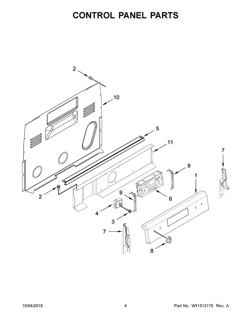 Control Panel Parts Diagram and Parts List for MER6600FB2  Maytag Range