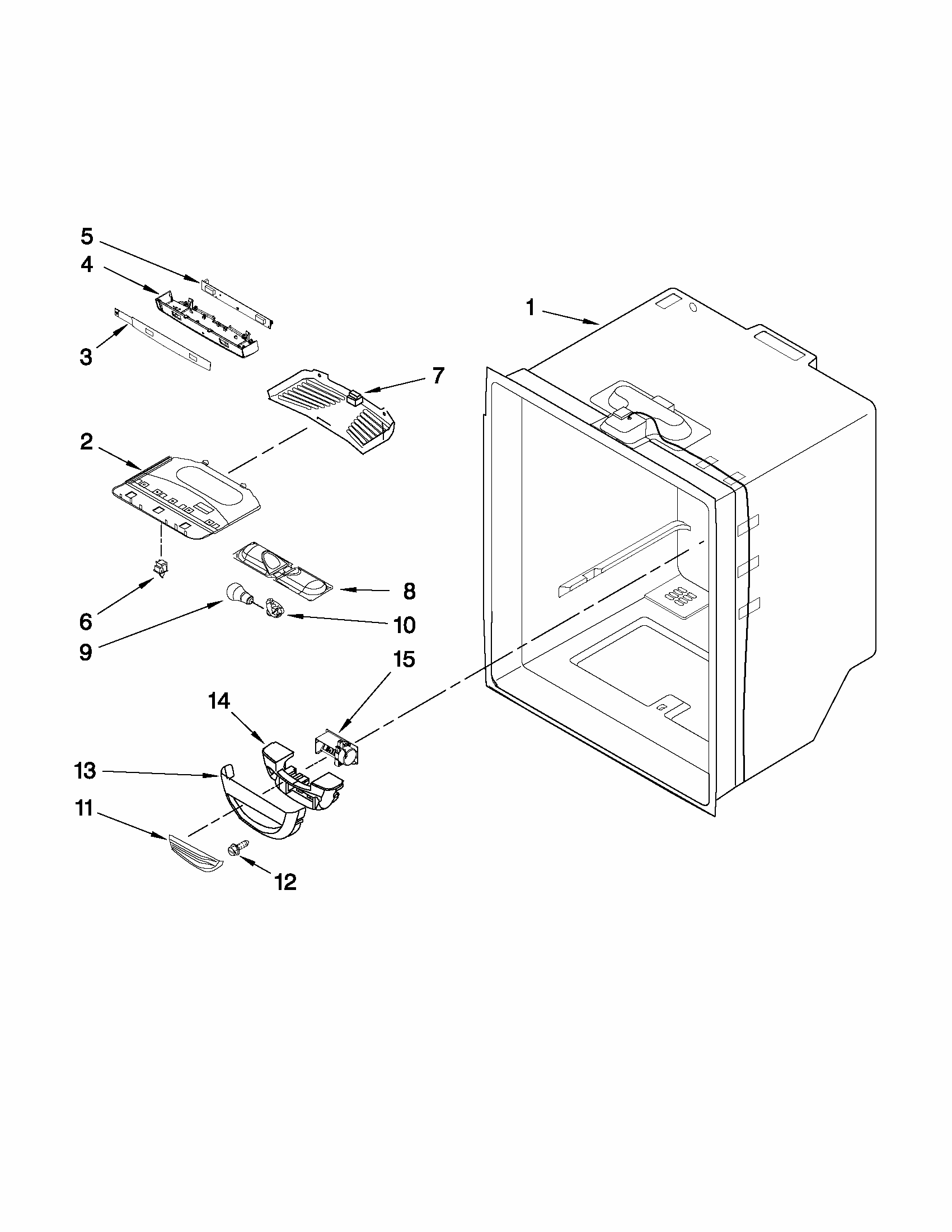 Refrigerator Liner Parts Diagram and Parts List for G37026FEAS6  Maytag Refrigerator