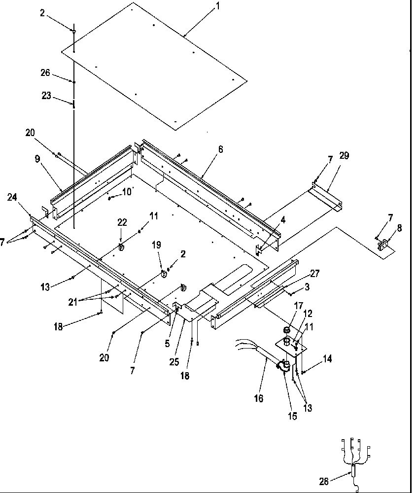 Heater Box Assembly Diagram and Parts List for AKE35W-P8597904S  Amana Cooktop