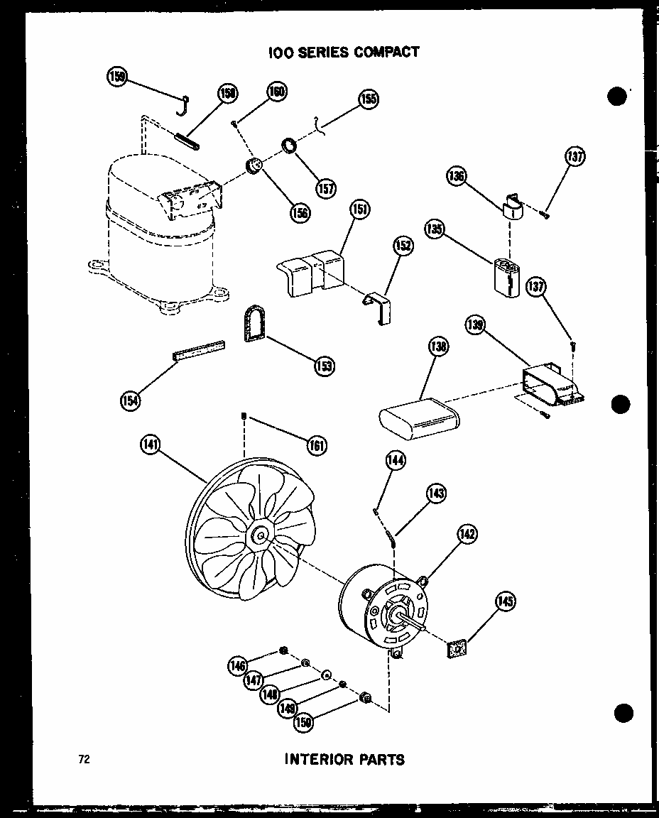 Interior Parts Diagram and Parts List for 109-5J P54390-95R Amana Air Conditioner