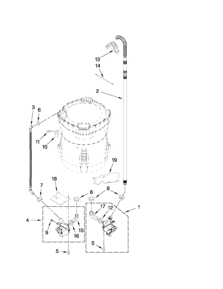 Pump Parts Diagram and Parts List for MVWB850YG0  Maytag Washer