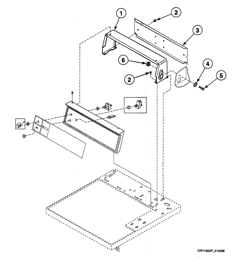 Control Hood Diagram and Parts List for SDE307WF1500  Speed Queen Dryer