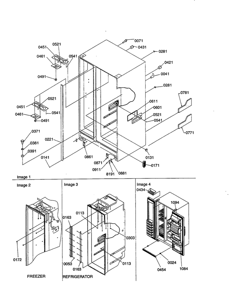 Cabinet Parts And Toe Grille Diagram and Parts List for SRI21VW-P1315601WW  Amana Refrigerator