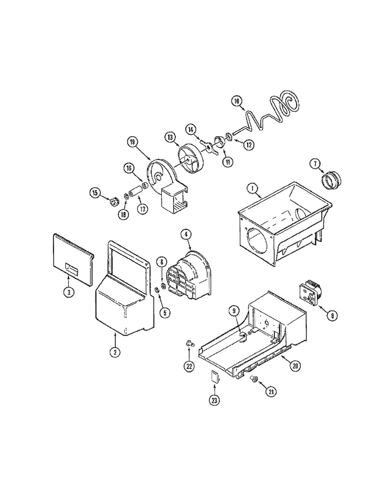 Ice Bin Diagram and Parts List for HMG601080  Admiral Refrigerator