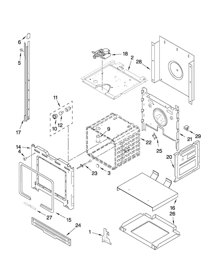 Upper Oven Parts Diagram and Parts List for MEW7630WDW01  Maytag Wall Oven