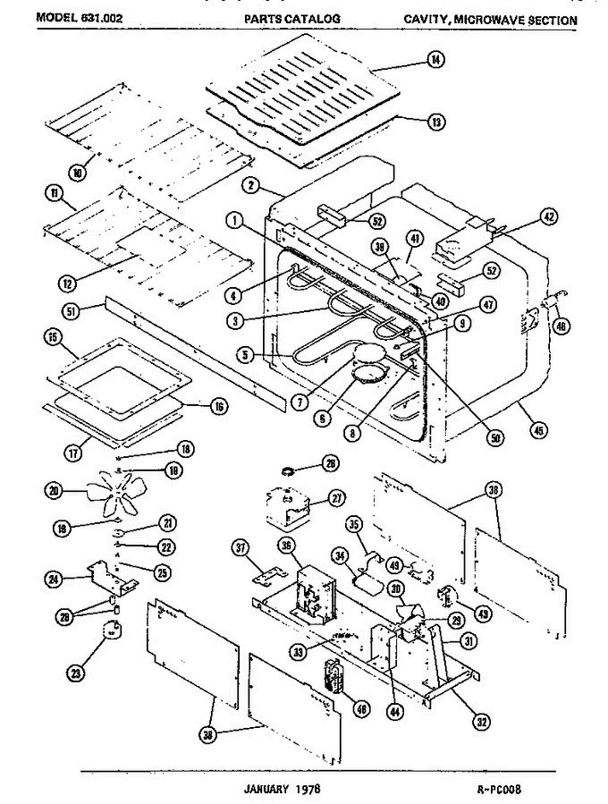 04 - Page 1 Diagram and Parts List for 631002  Litton Microwave Oven Combo