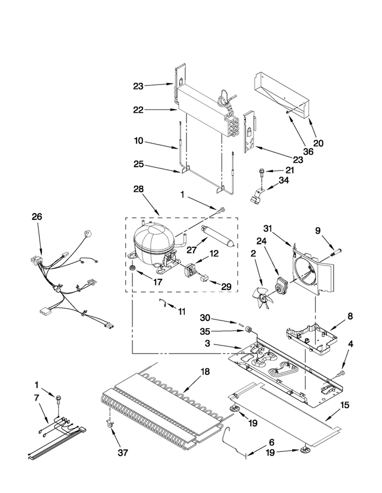 Unit Parts Diagram and Parts List for 5GBR22PRYA0  Maytag Refrigerator