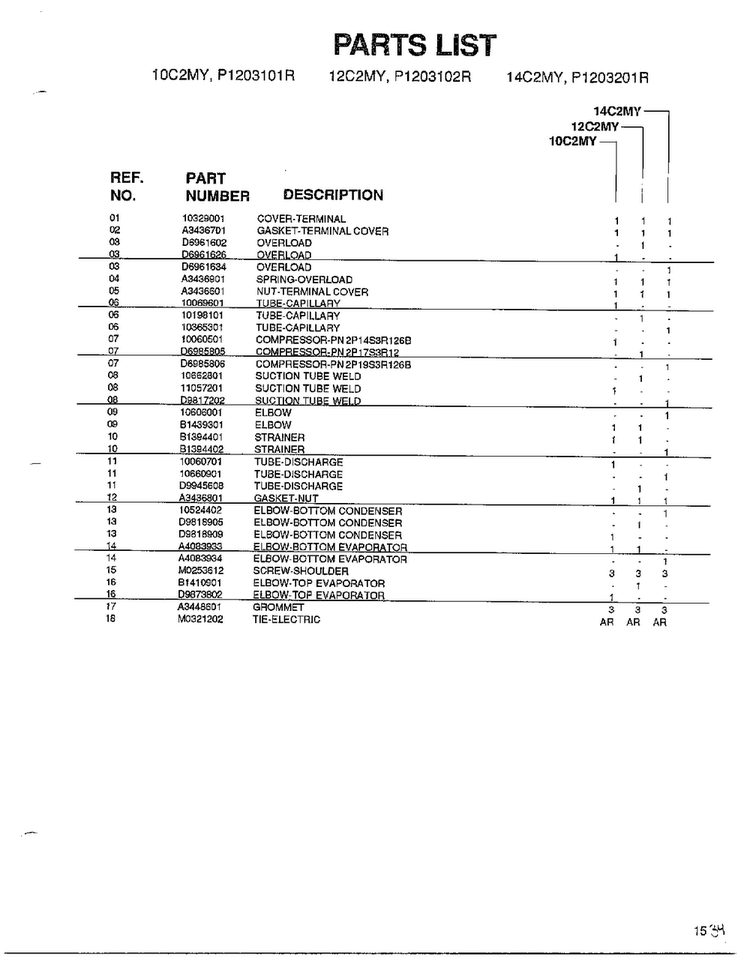 Compressor And Tubing Page 2 Diagram and Parts List for 5792  Amana Air Conditioner